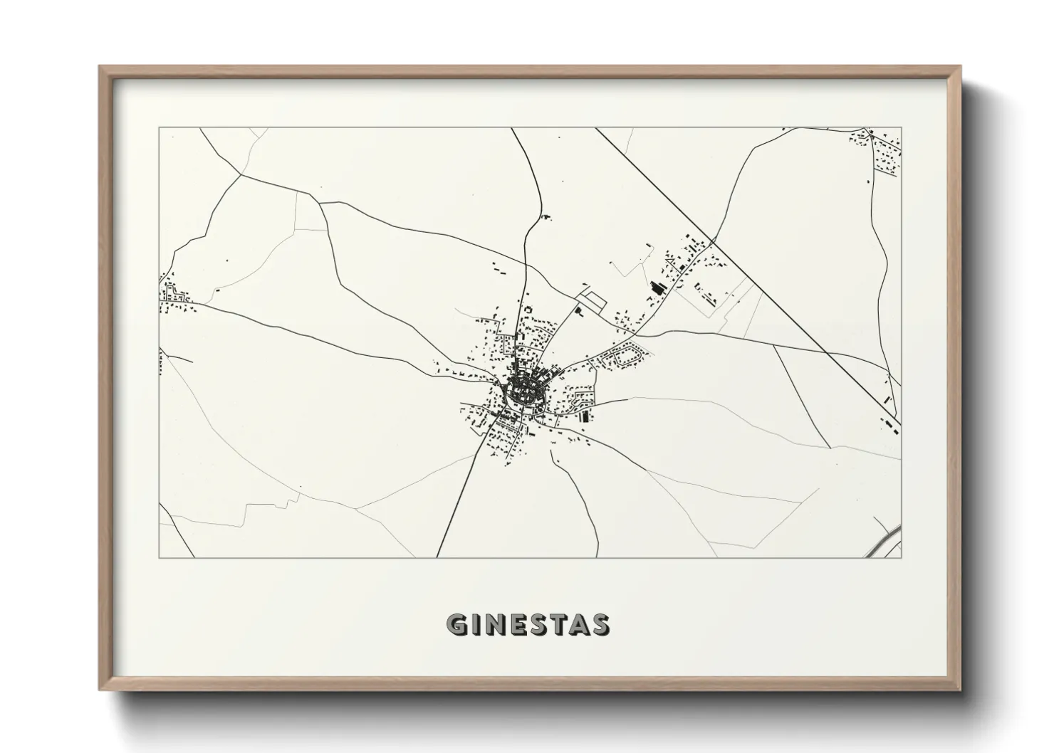 Une affiche de carte sur Ginestas