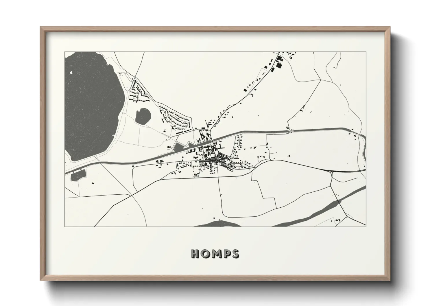 Une affiche de carte sur Homps