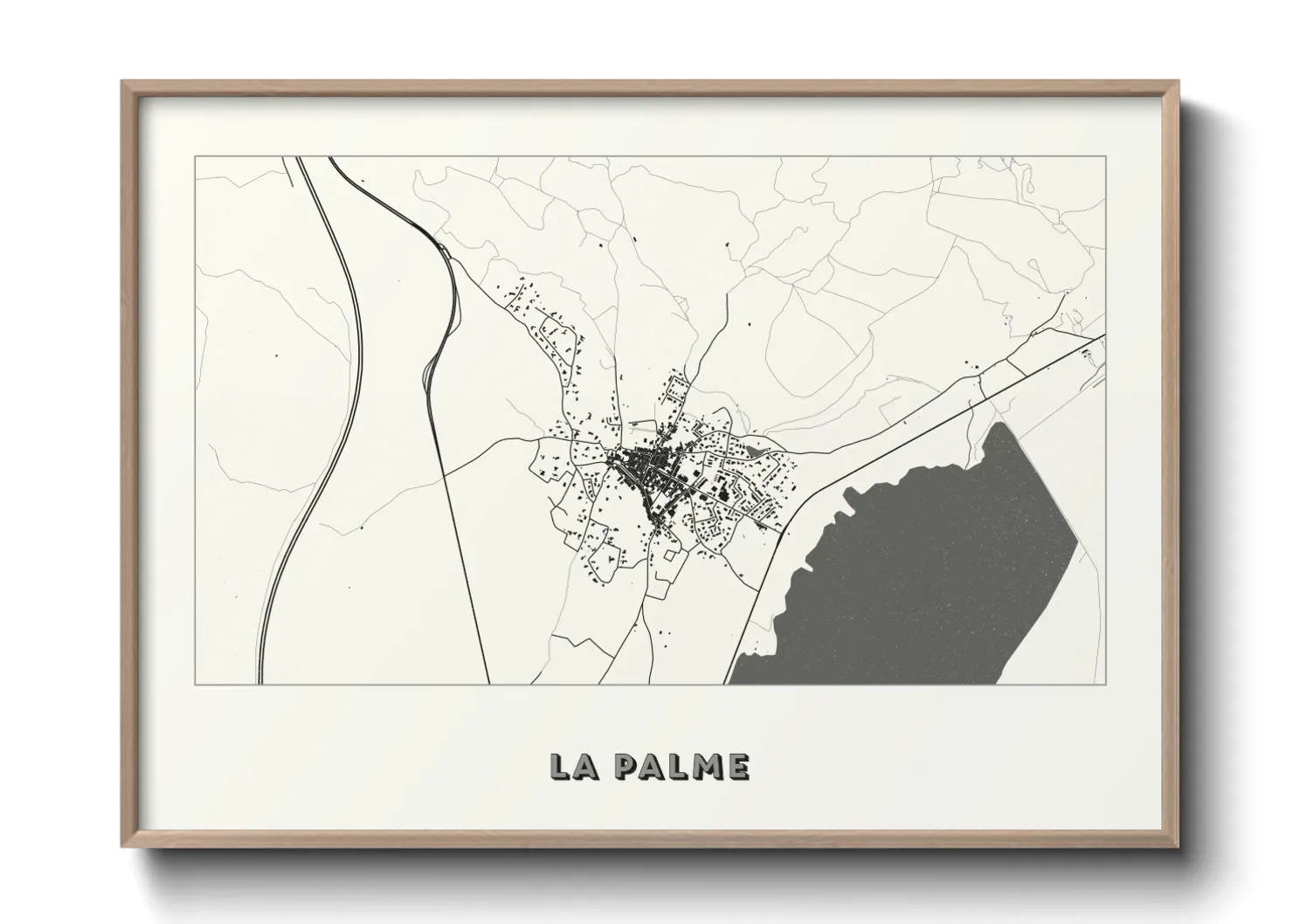 Une affiche de carte sur La Palme