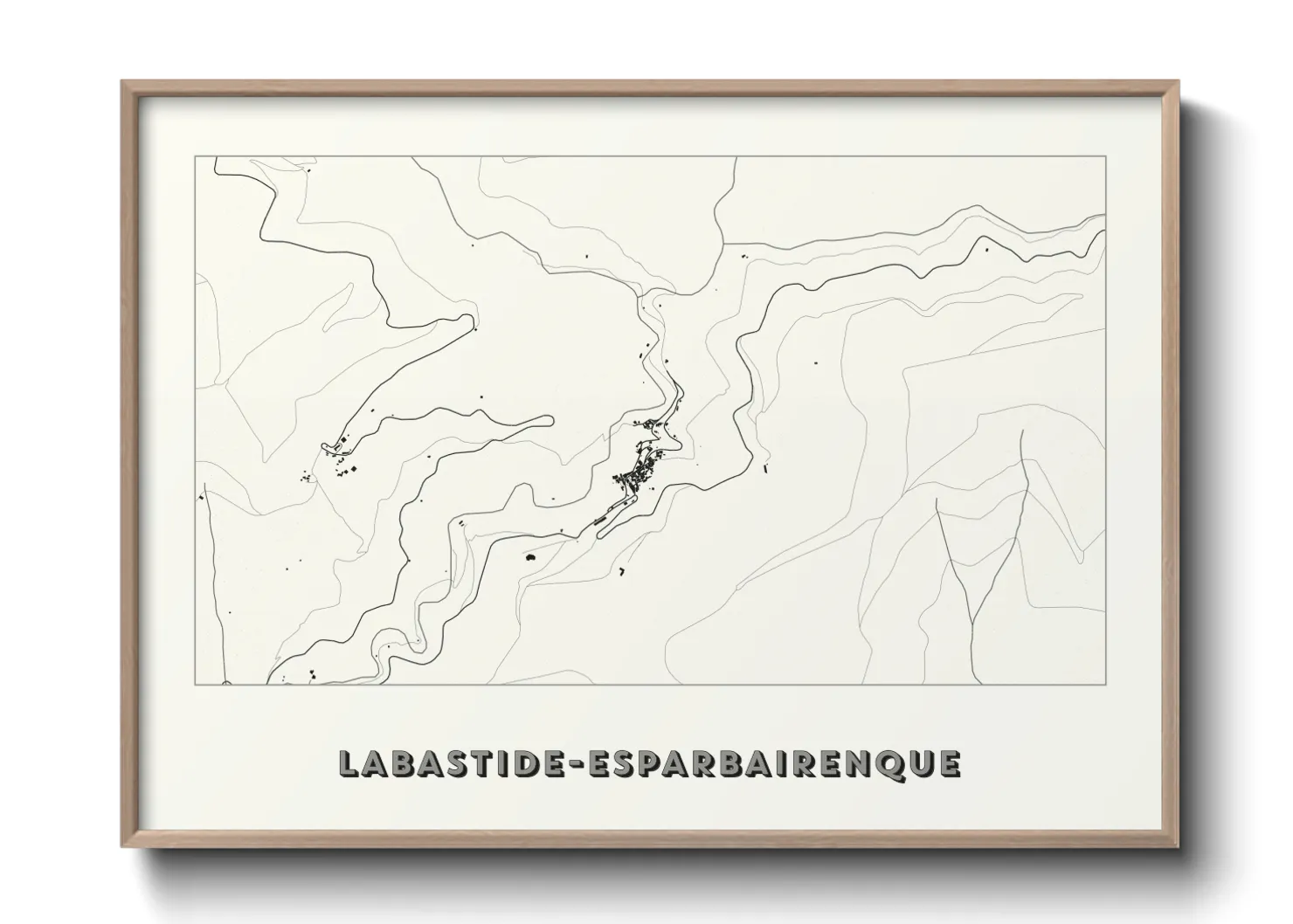 Une affiche de carte sur Labastide-Esparbairenque