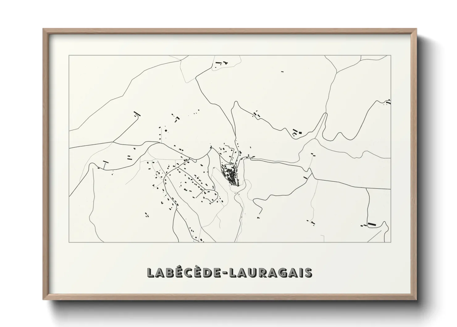 Une affiche de carte sur Labécède-Lauragais