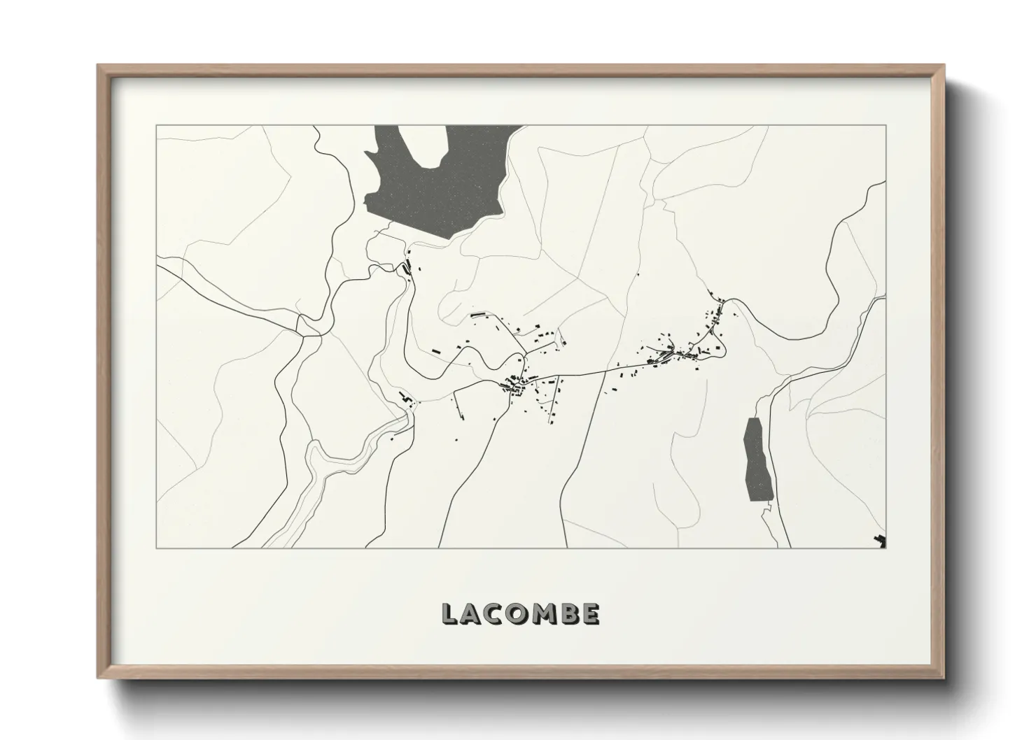 Une affiche de carte sur Lacombe
