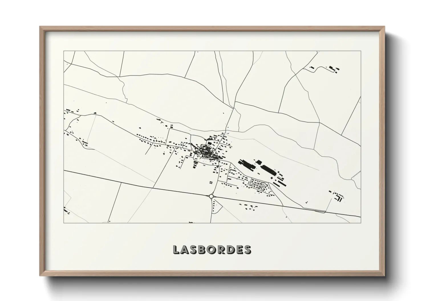 Une affiche de carte sur Lasbordes