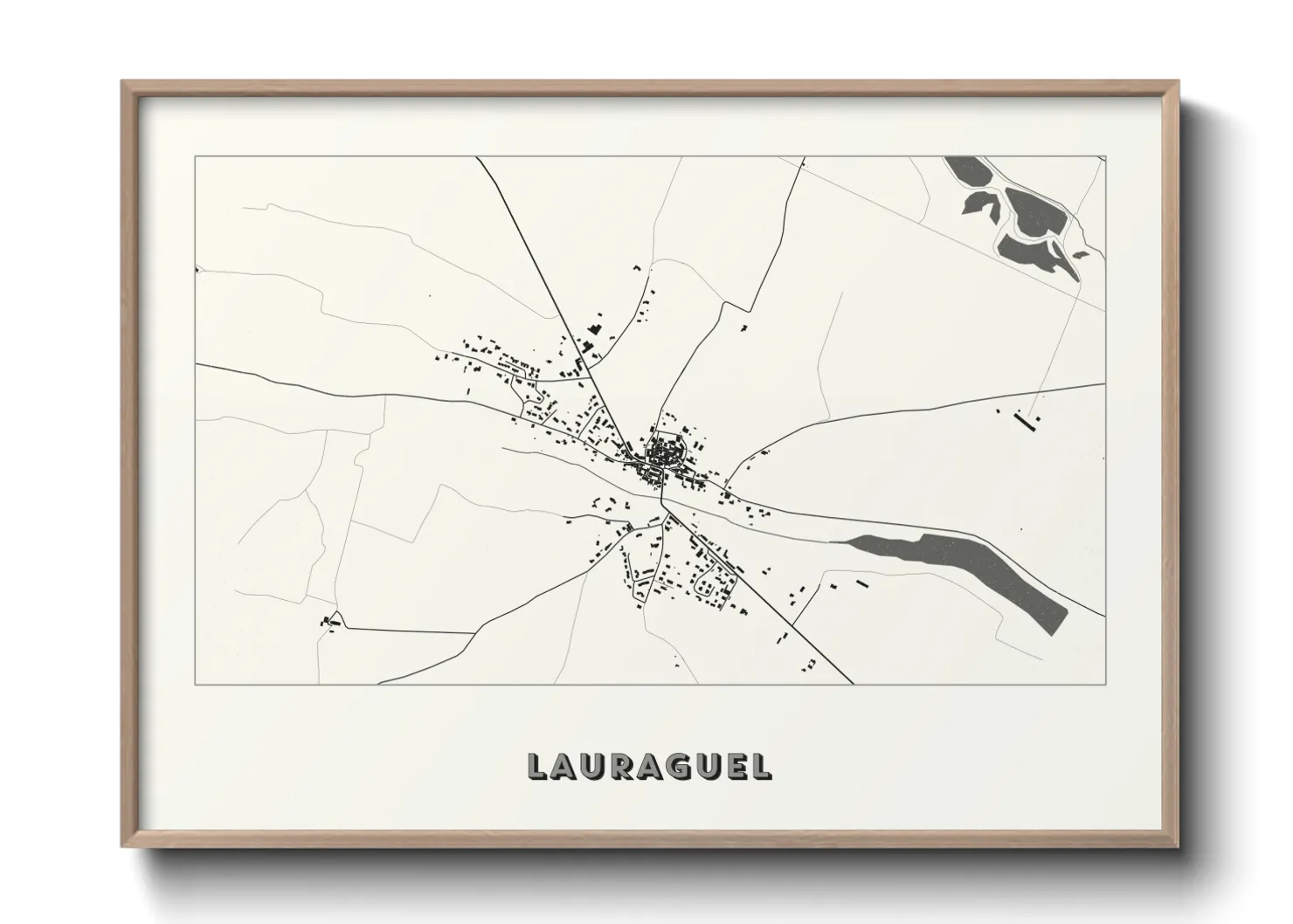 Une affiche de carte sur Lauraguel