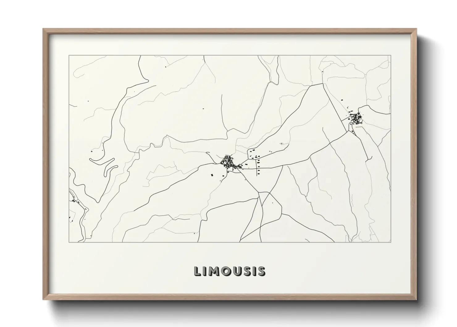 Une affiche de carte sur Limousis