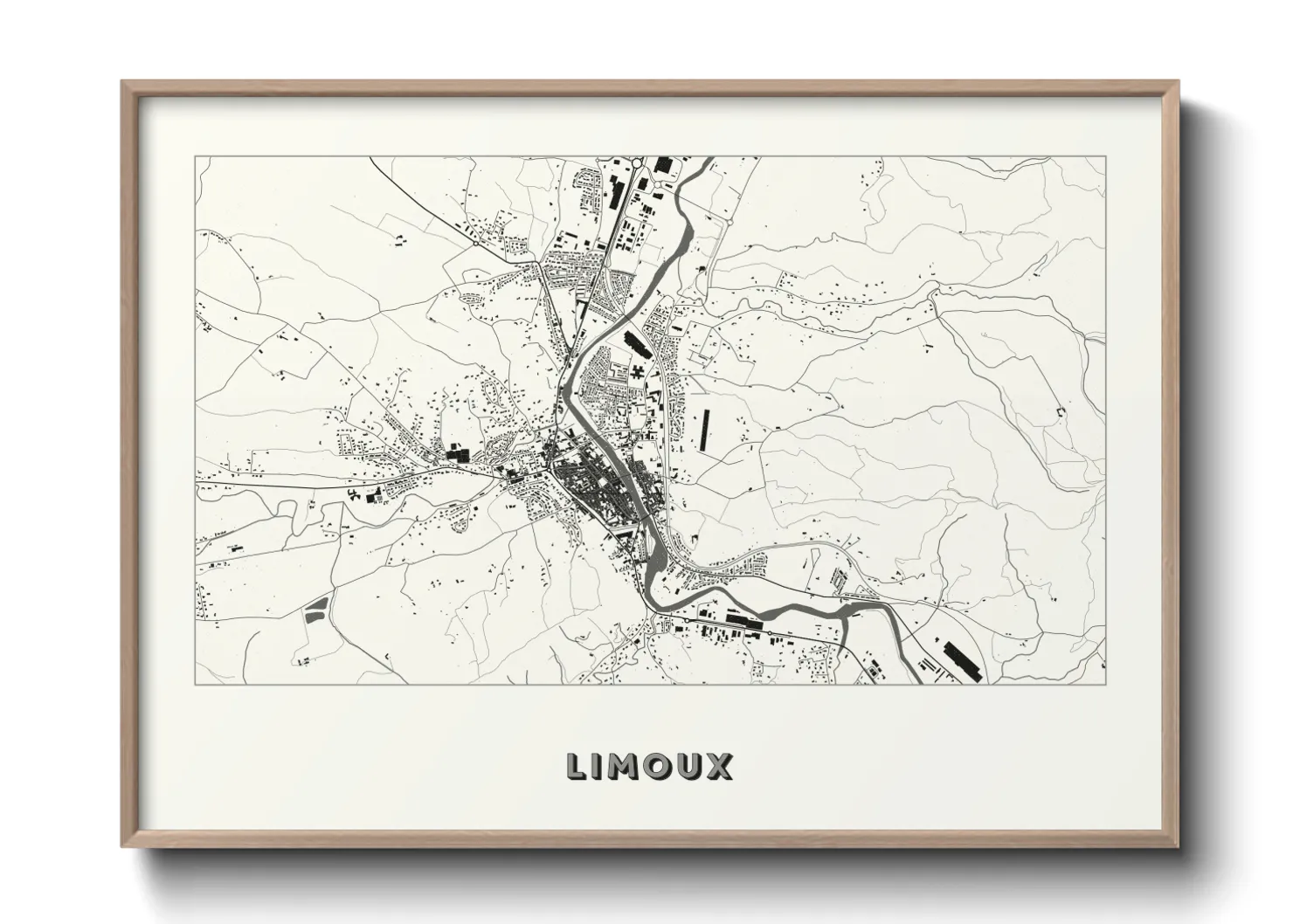 Une affiche de carte sur Limoux