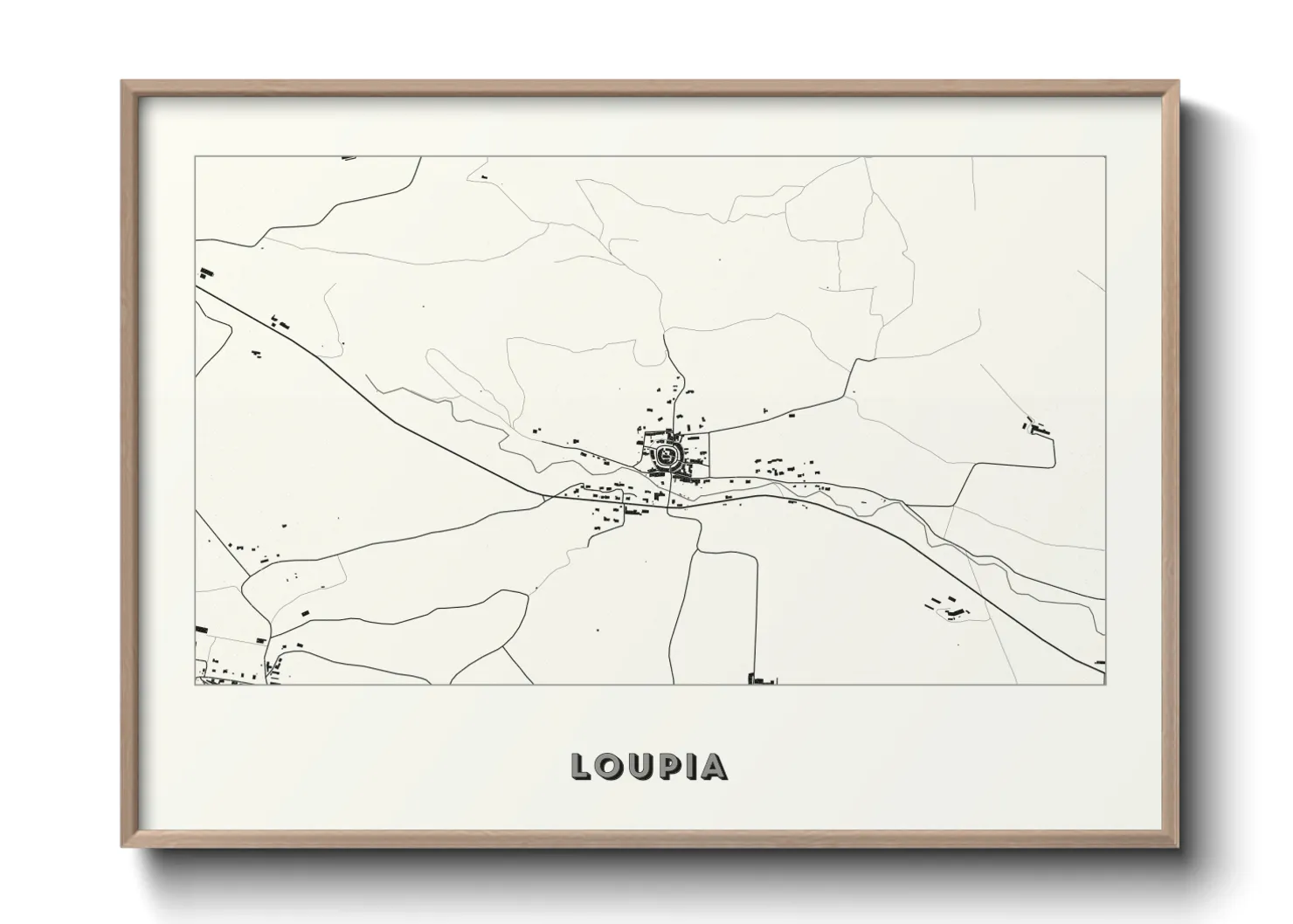 Une affiche de carte sur Loupia