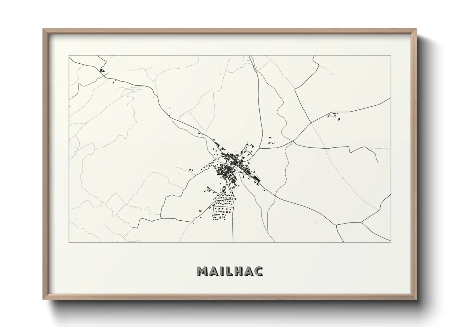 Une affiche de carte sur Mailhac