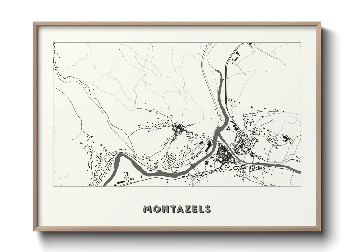 Une affiche de carte sur Montazels