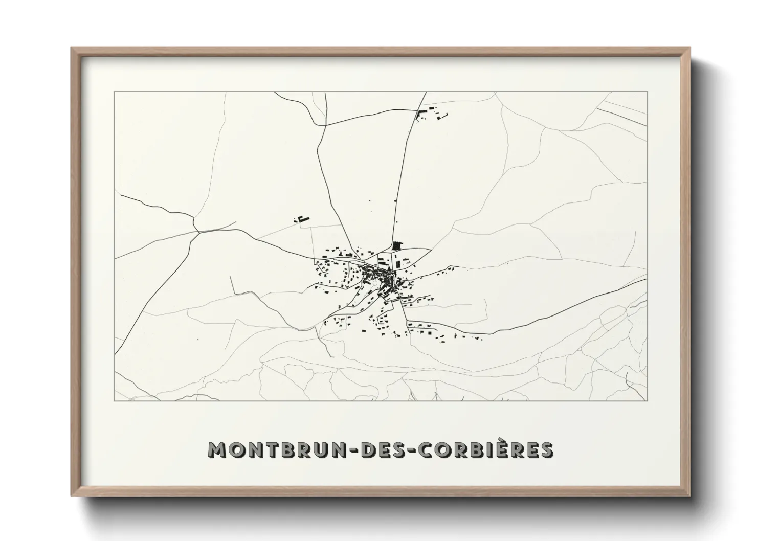 Une affiche de carte sur Montbrun-des-Corbières