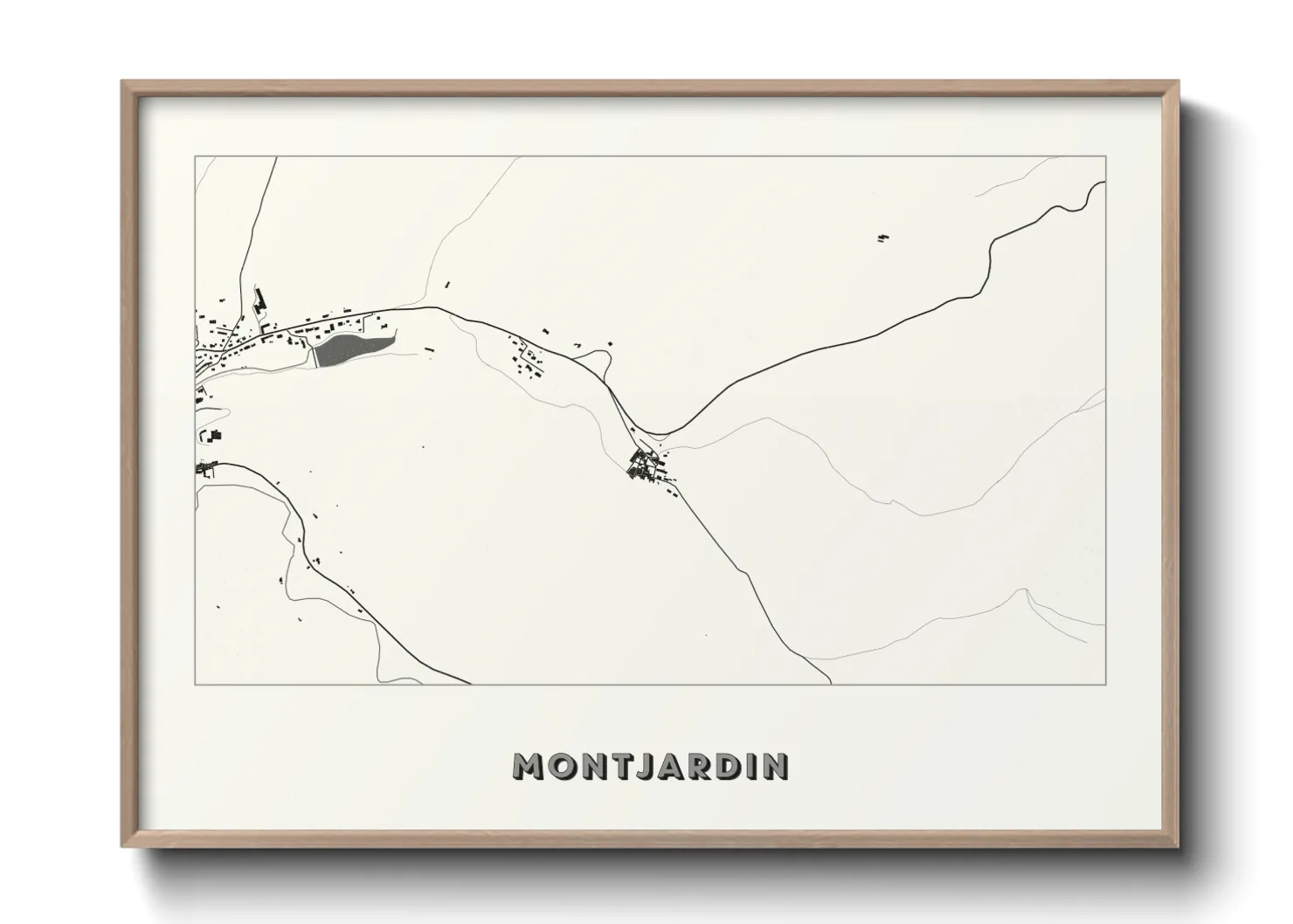Une affiche de carte sur Montjardin