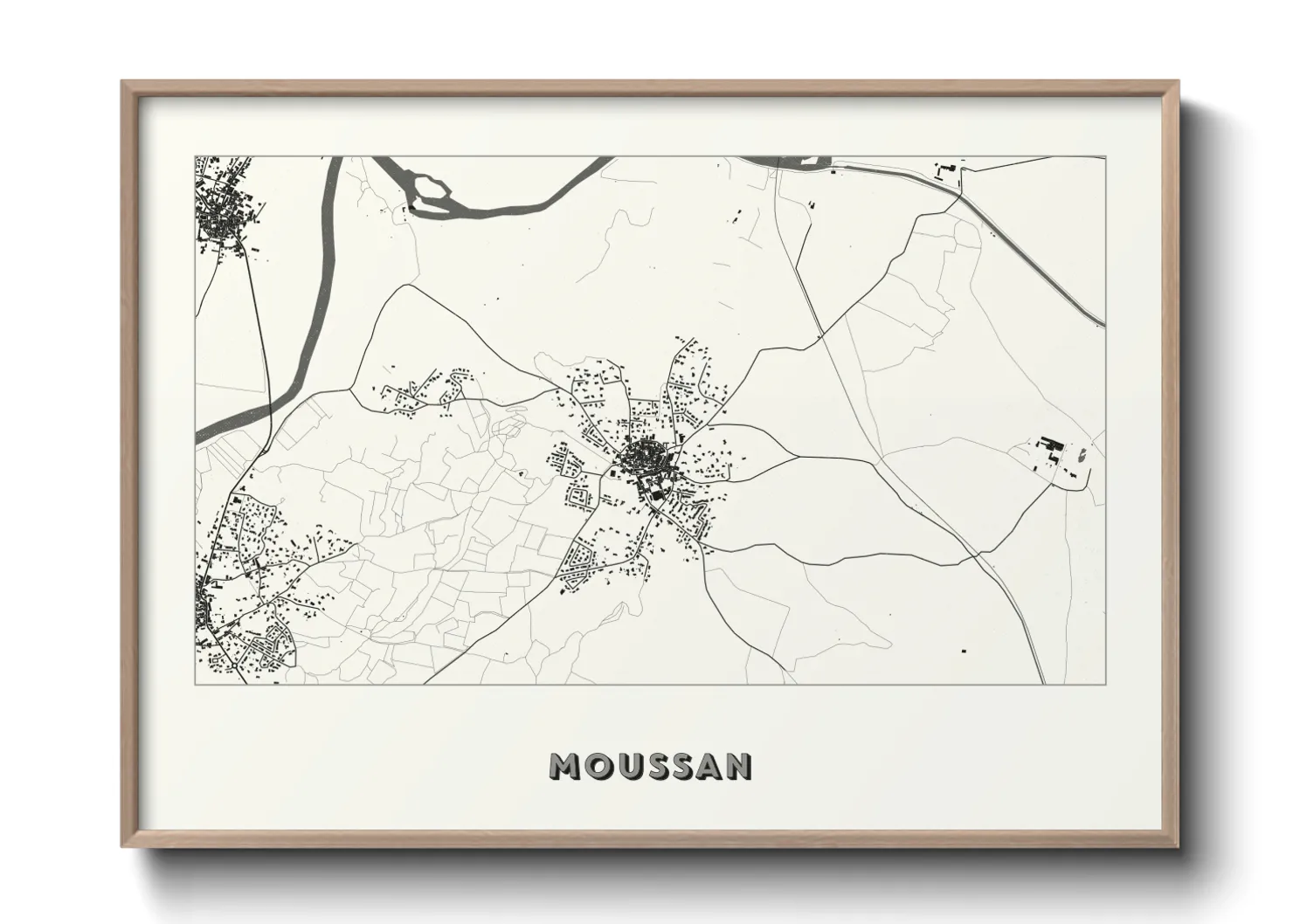 Une affiche de carte sur Moussan