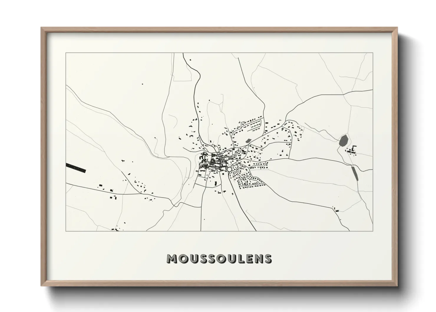 Une affiche de carte sur Moussoulens