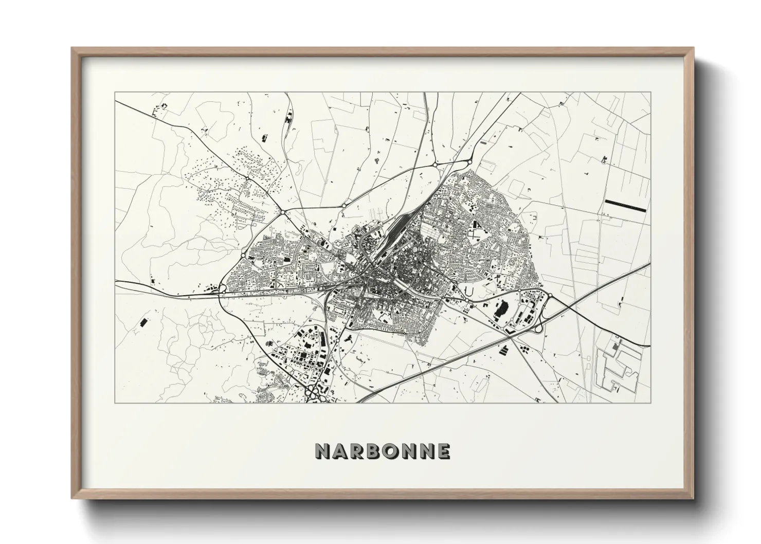 Une affiche de carte sur Narbonne