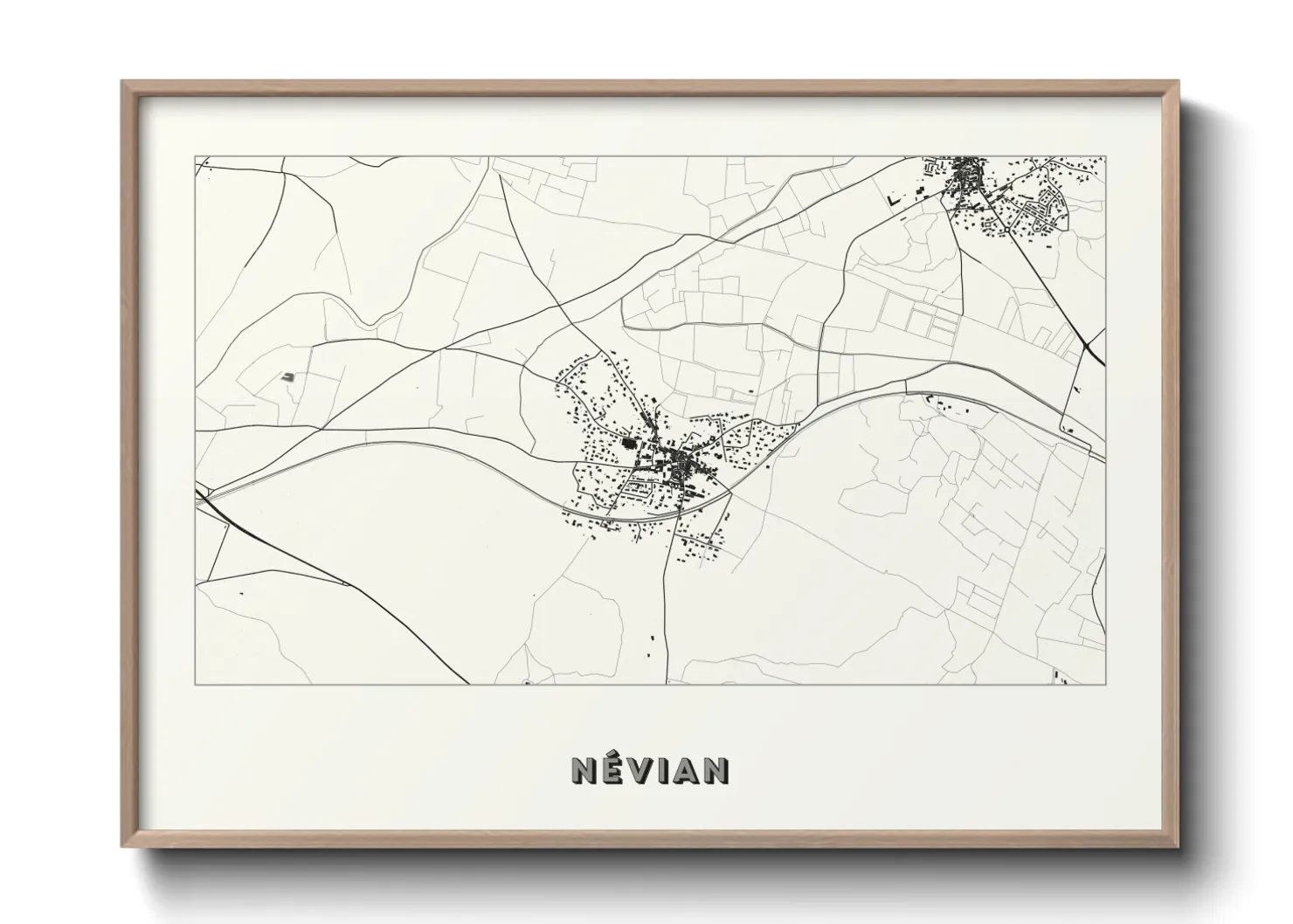Une affiche de carte sur Névian