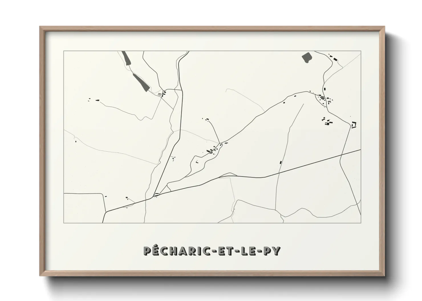 Une affiche de carte sur Pécharic-et-le-Py