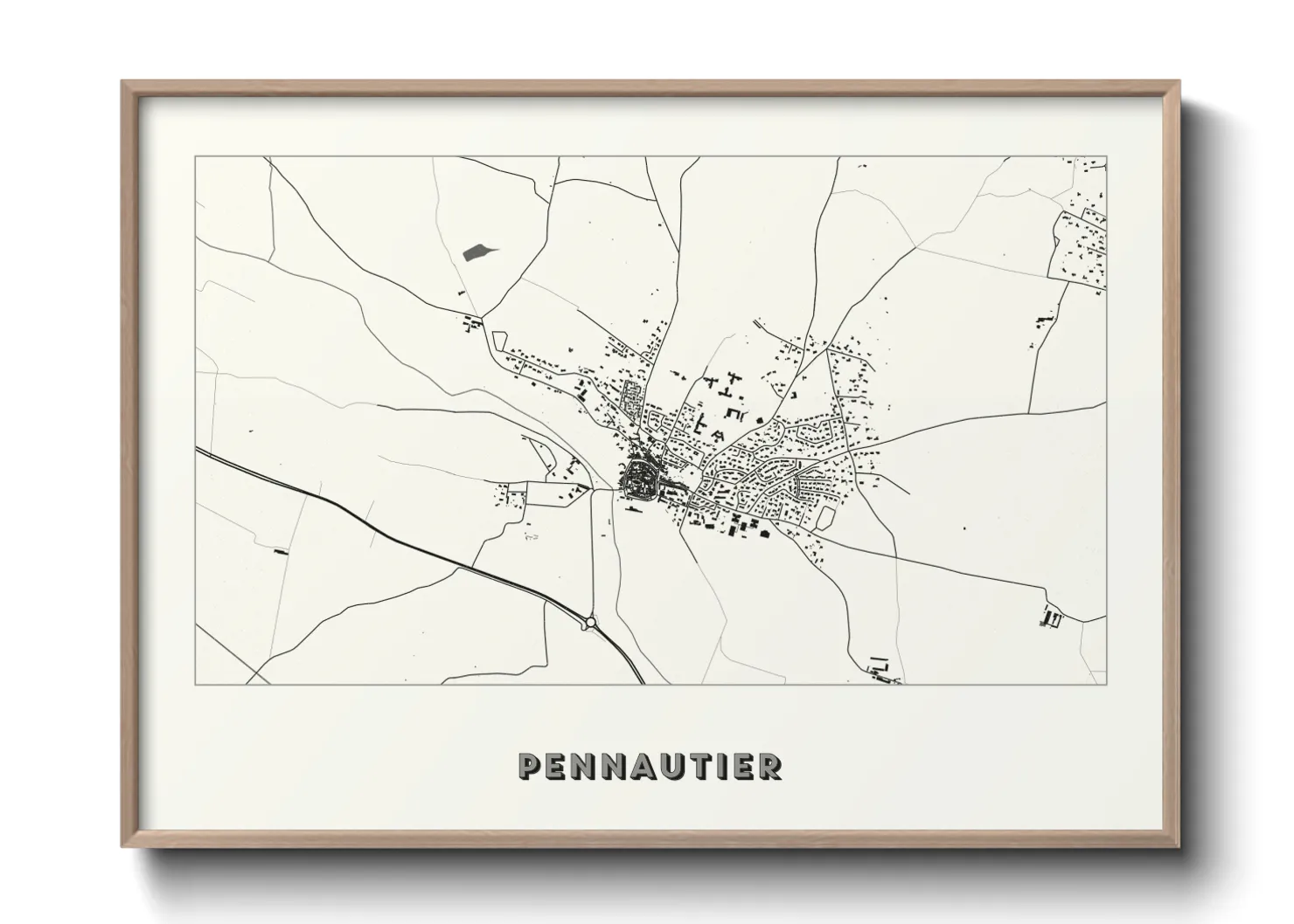 Une affiche de carte sur Pennautier
