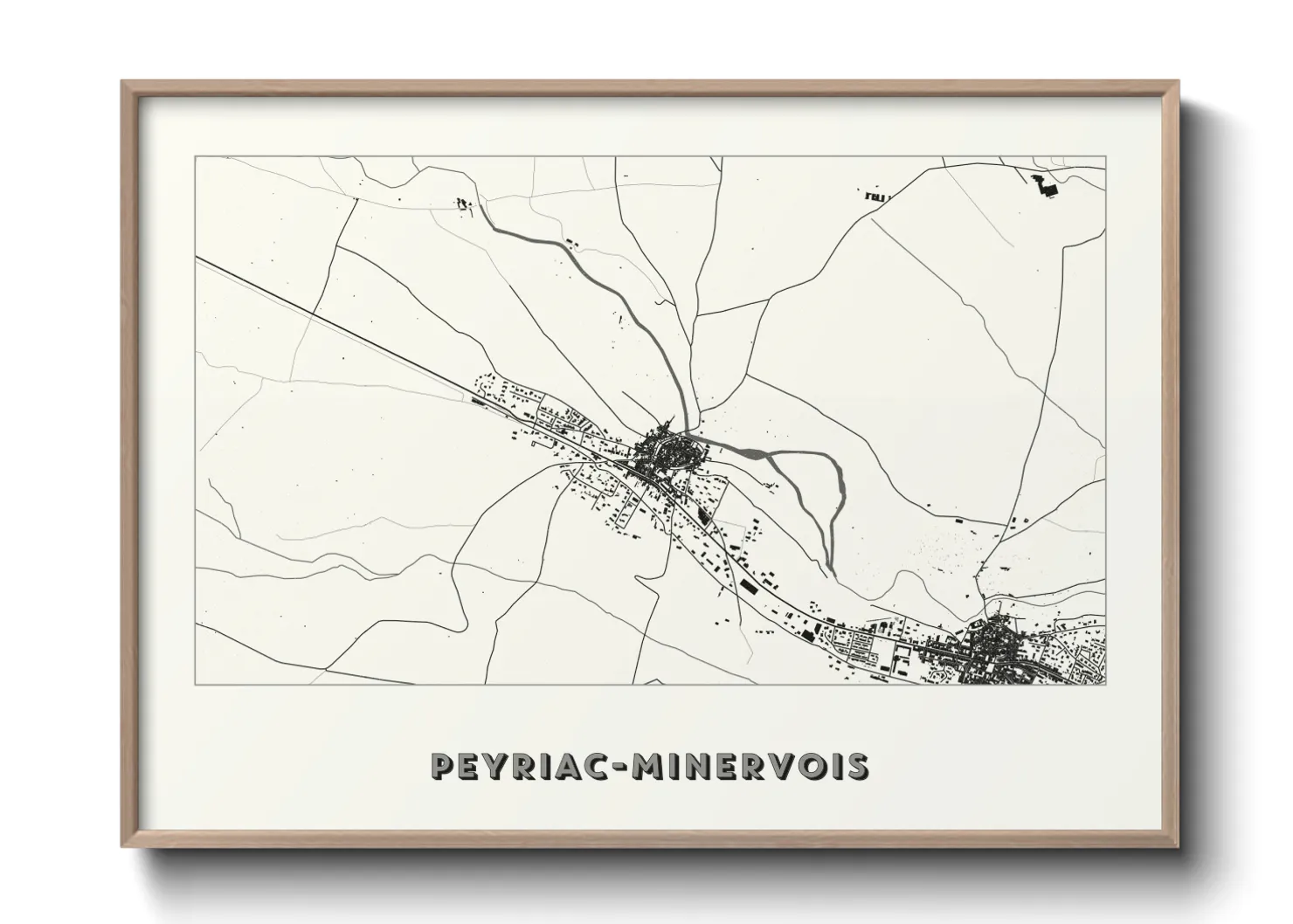 Une affiche de carte sur Peyriac-Minervois