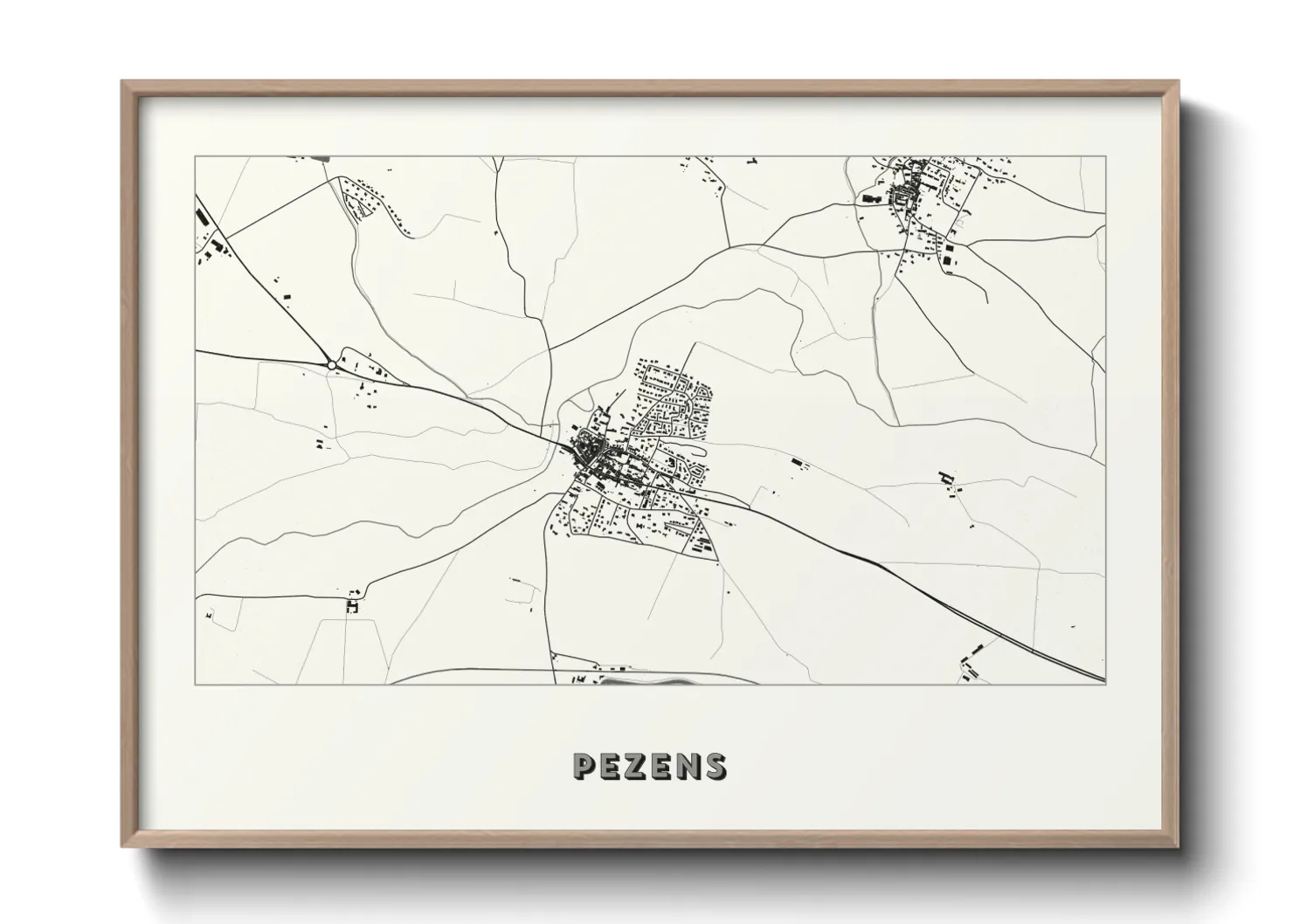 Une affiche de carte sur Pezens