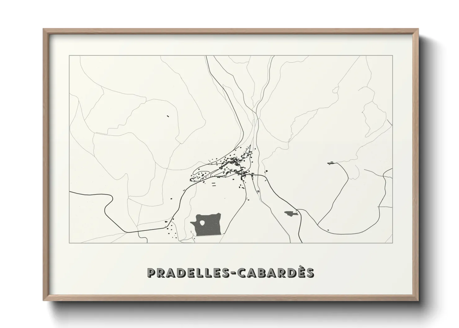 Une affiche de carte sur Pradelles-Cabardès
