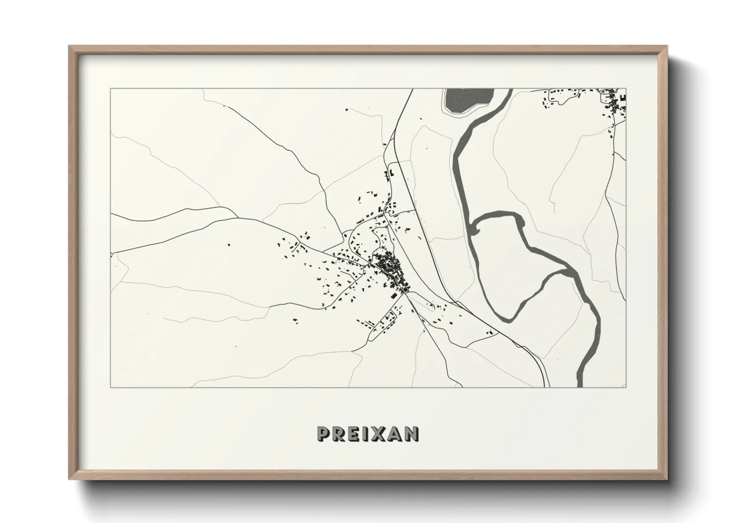 Une affiche de carte sur Preixan