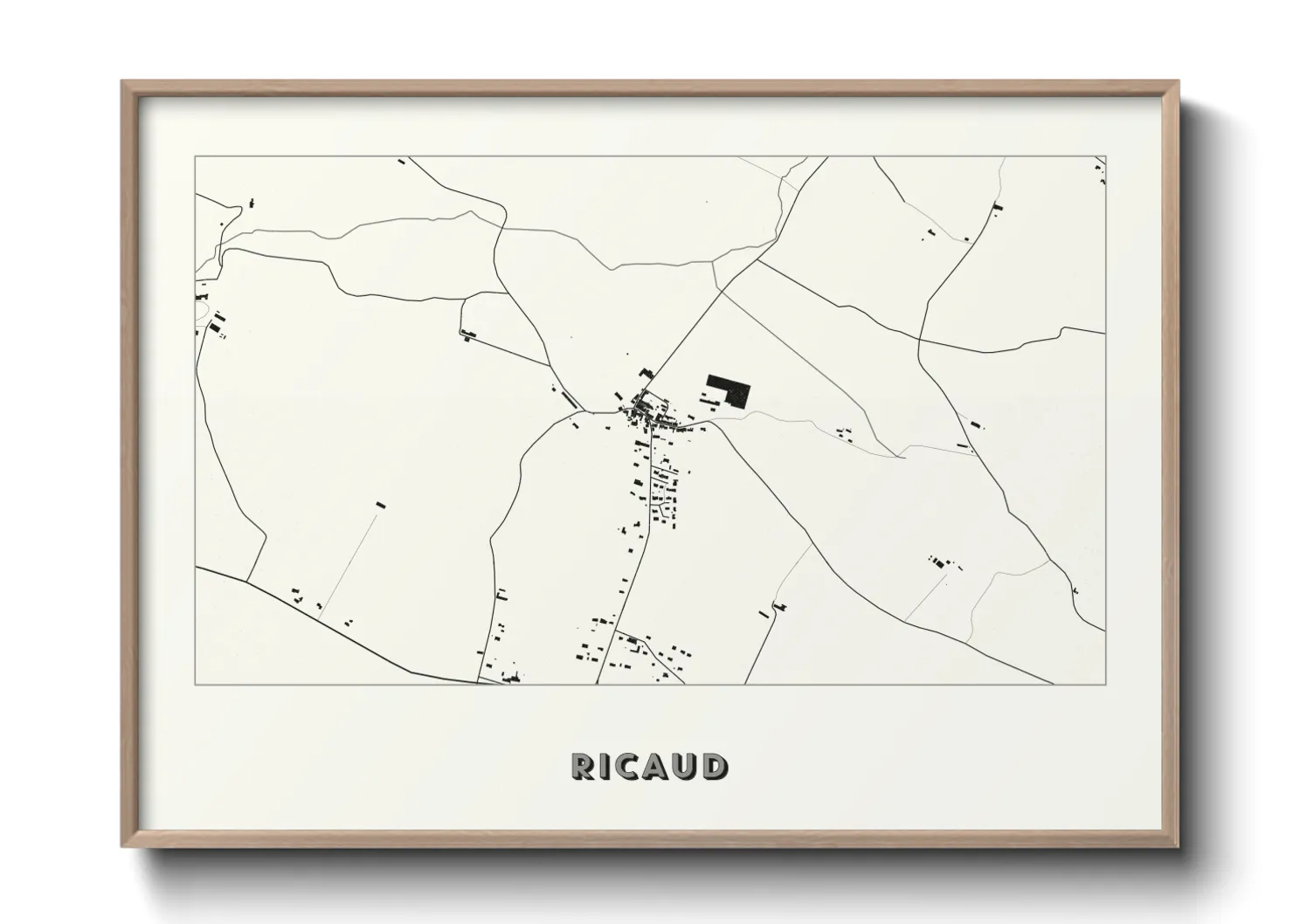 Une affiche de carte sur Ricaud
