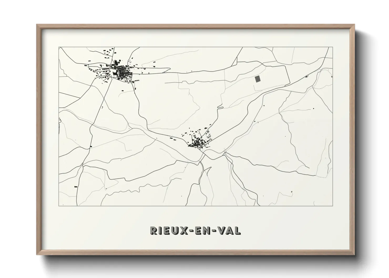 Une affiche de carte sur Rieux-en-Val