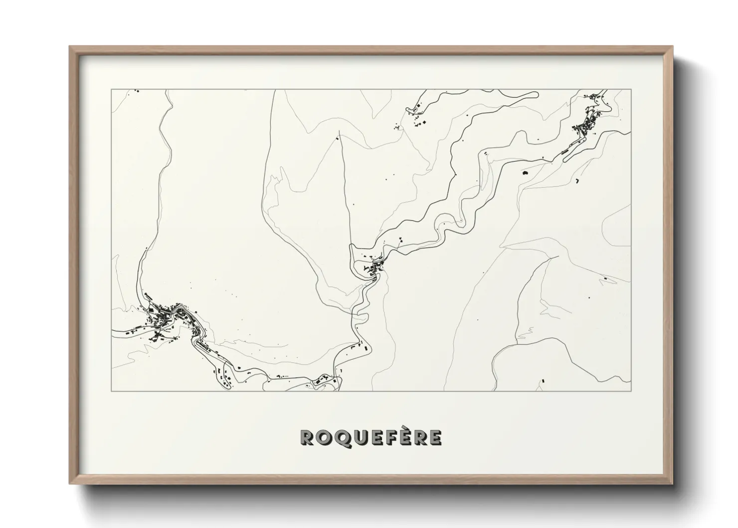 Une affiche de carte sur Roquefère