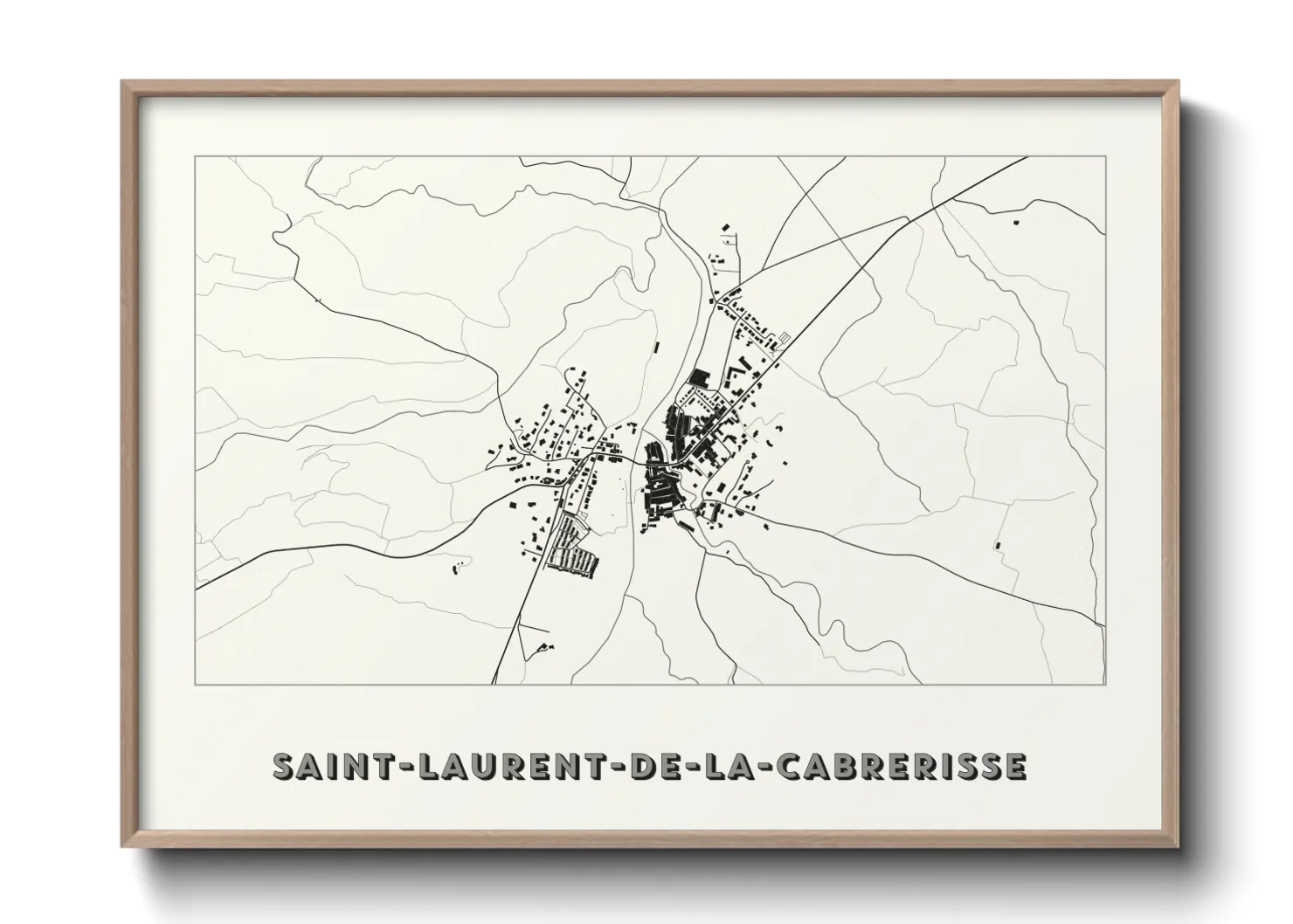 Une affiche de carte sur Saint-Laurent-de-la-Cabrerisse