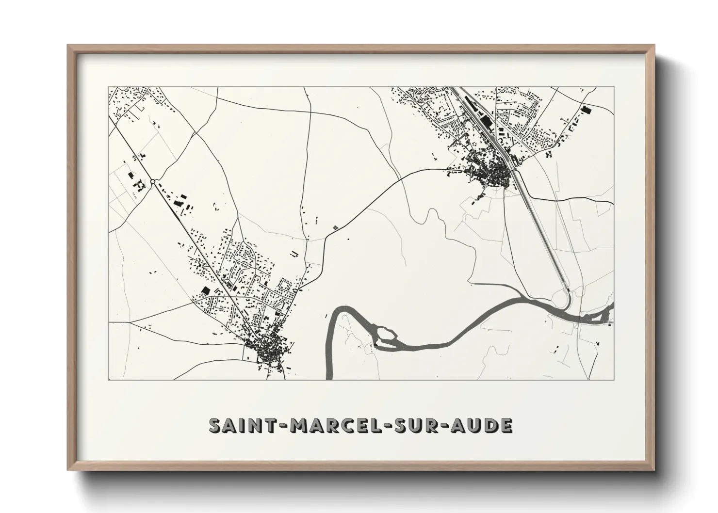 Une affiche de carte sur Saint-Marcel-sur-Aude