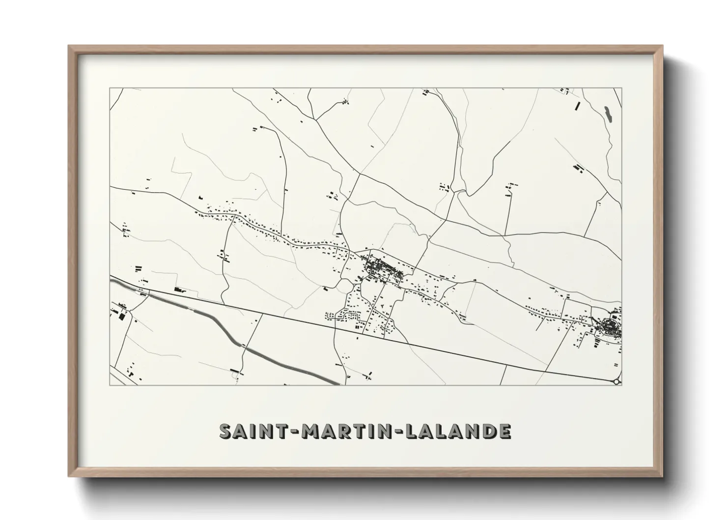 Une affiche de carte sur Saint-Martin-Lalande