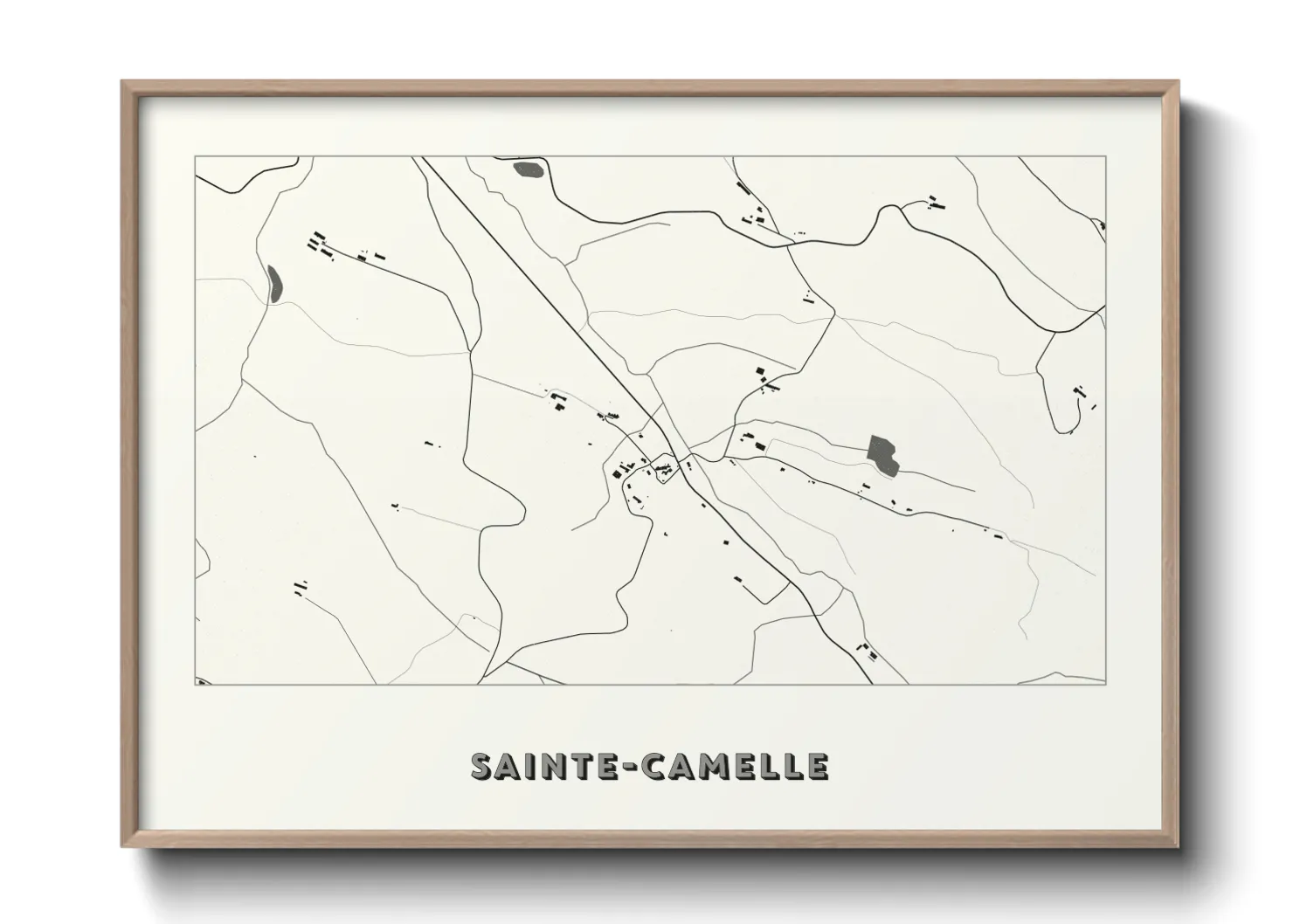 Une affiche de carte sur Sainte-Camelle