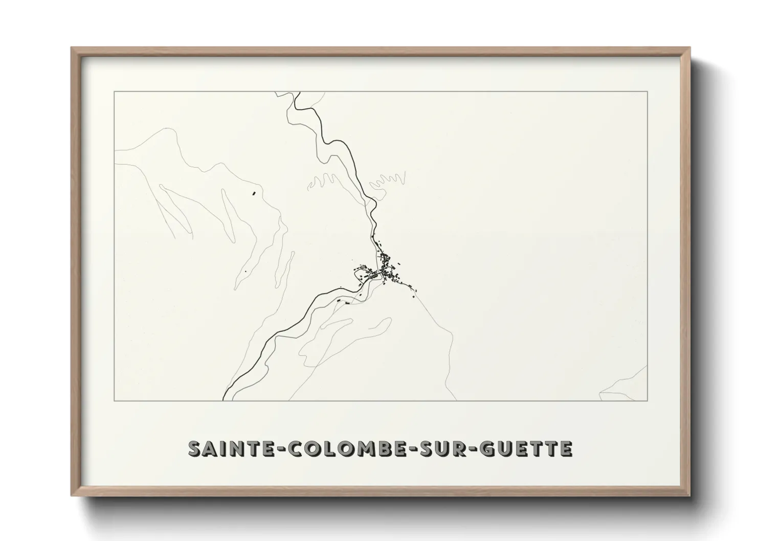 Une affiche de carte sur Sainte-Colombe-sur-Guette