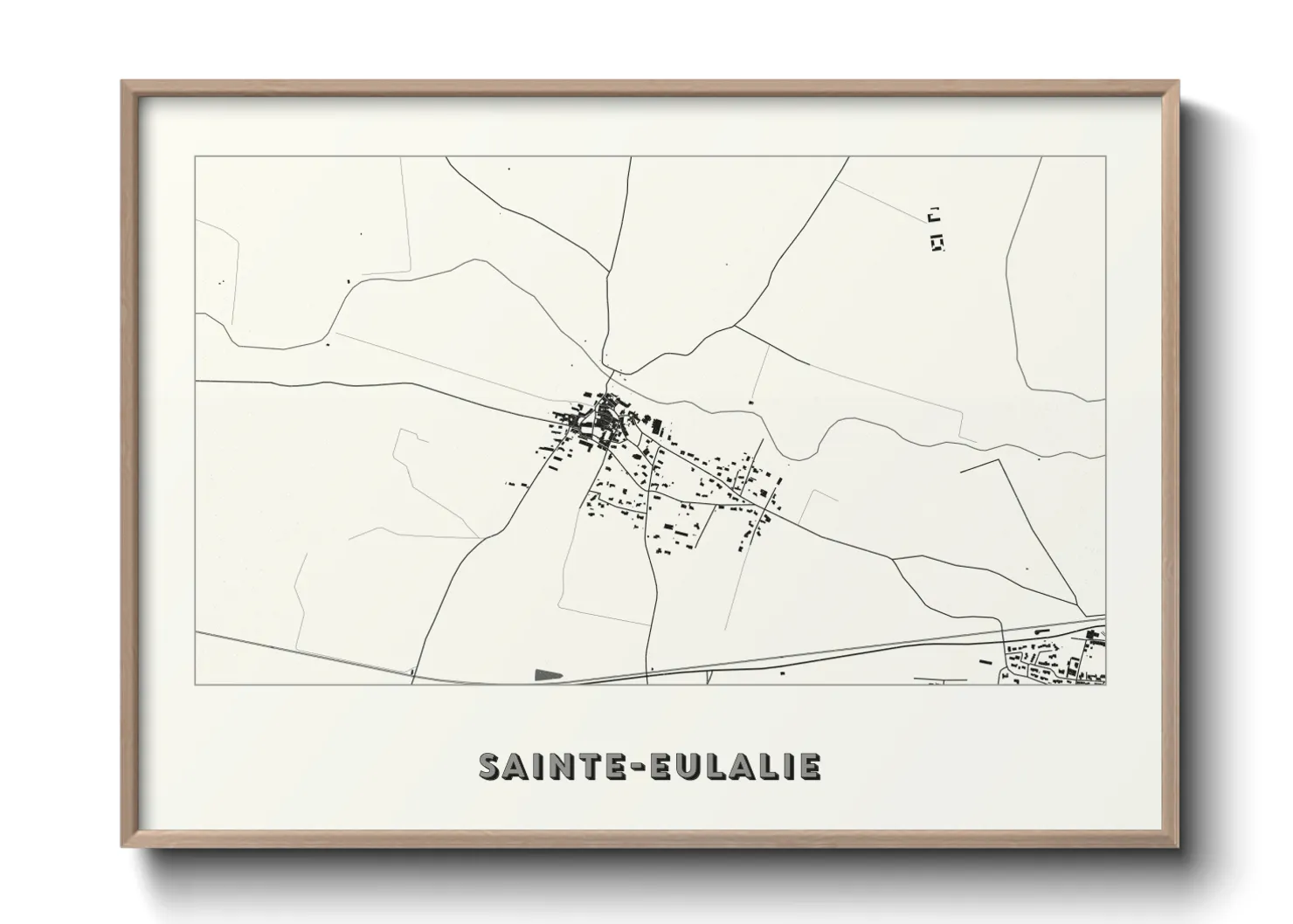 Une affiche de carte sur Sainte-Eulalie