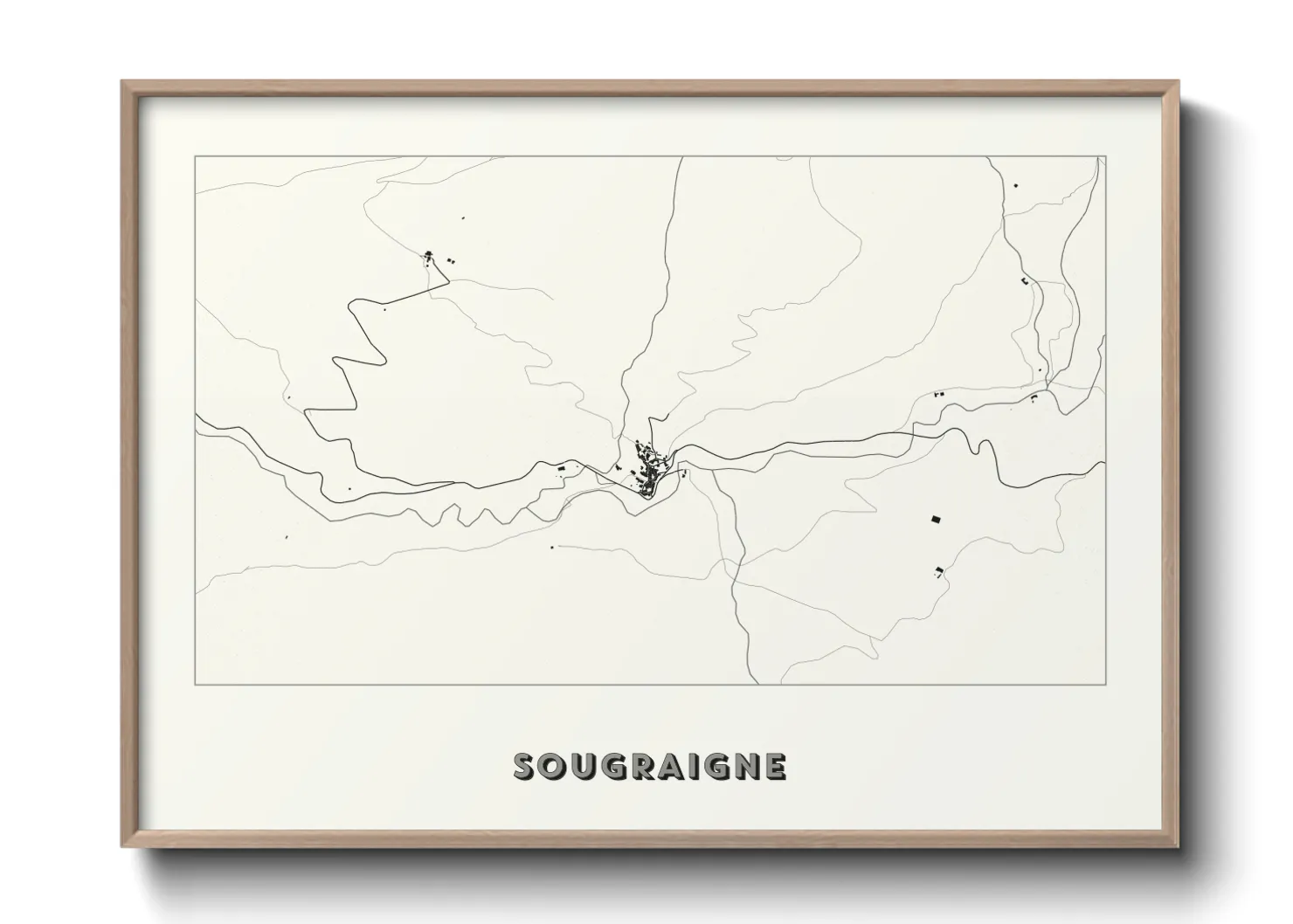 Une affiche de carte sur Sougraigne
