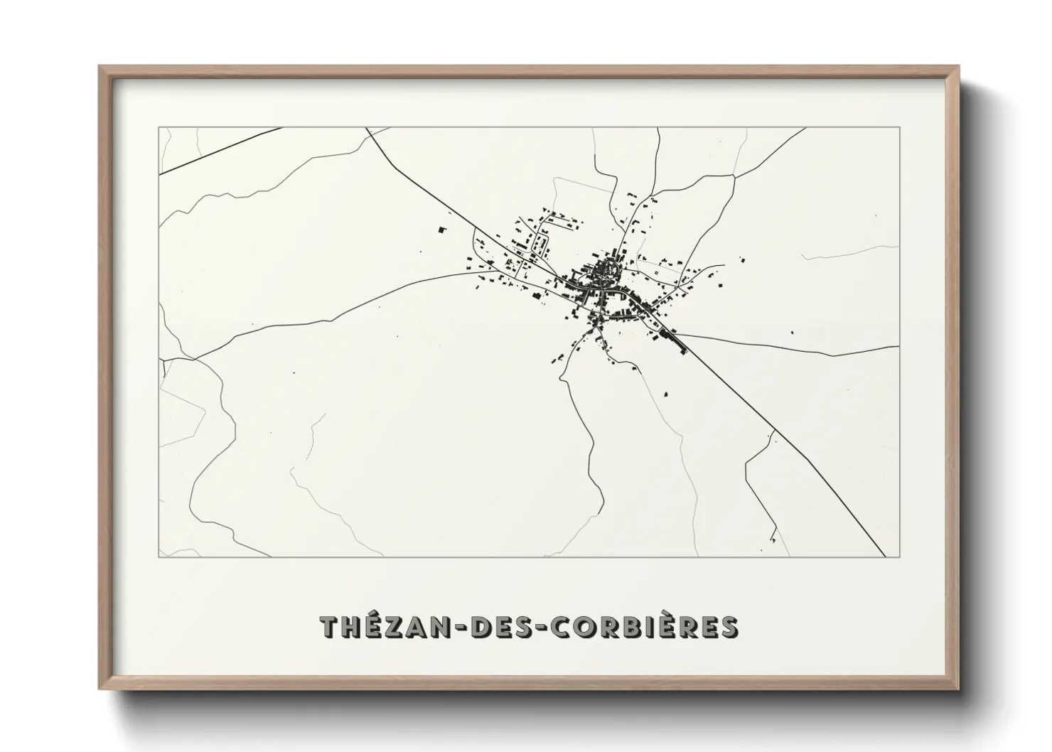 Une affiche de carte sur Thézan-des-Corbières