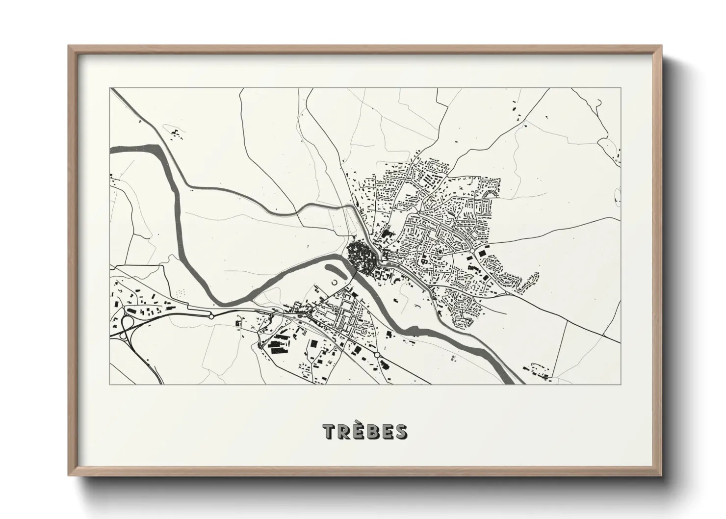 Une affiche de carte sur Trèbes