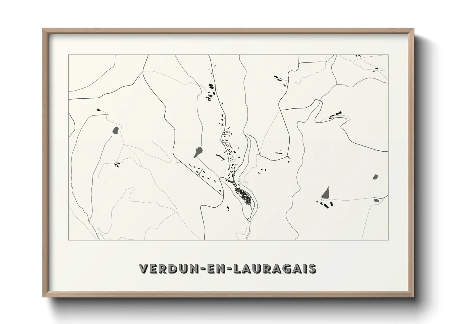 Une affiche de carte sur Verdun-en-Lauragais