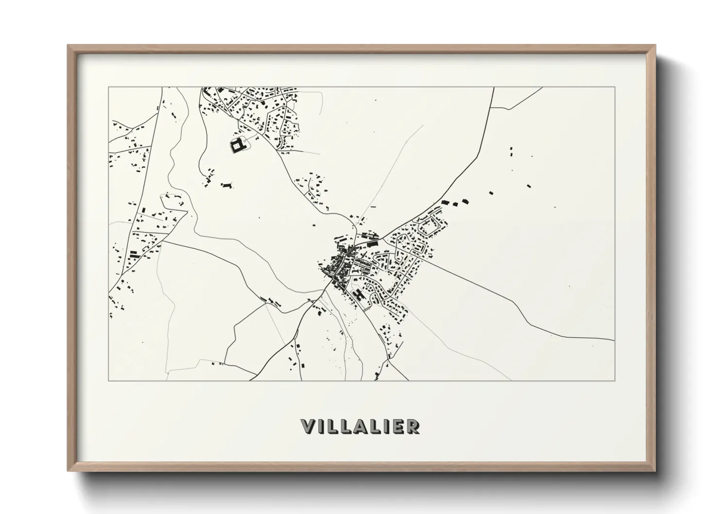 Une affiche de carte sur Villalier