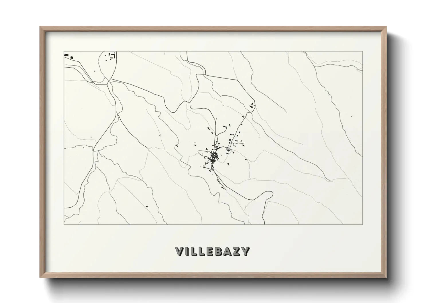 Une affiche de carte sur Villebazy