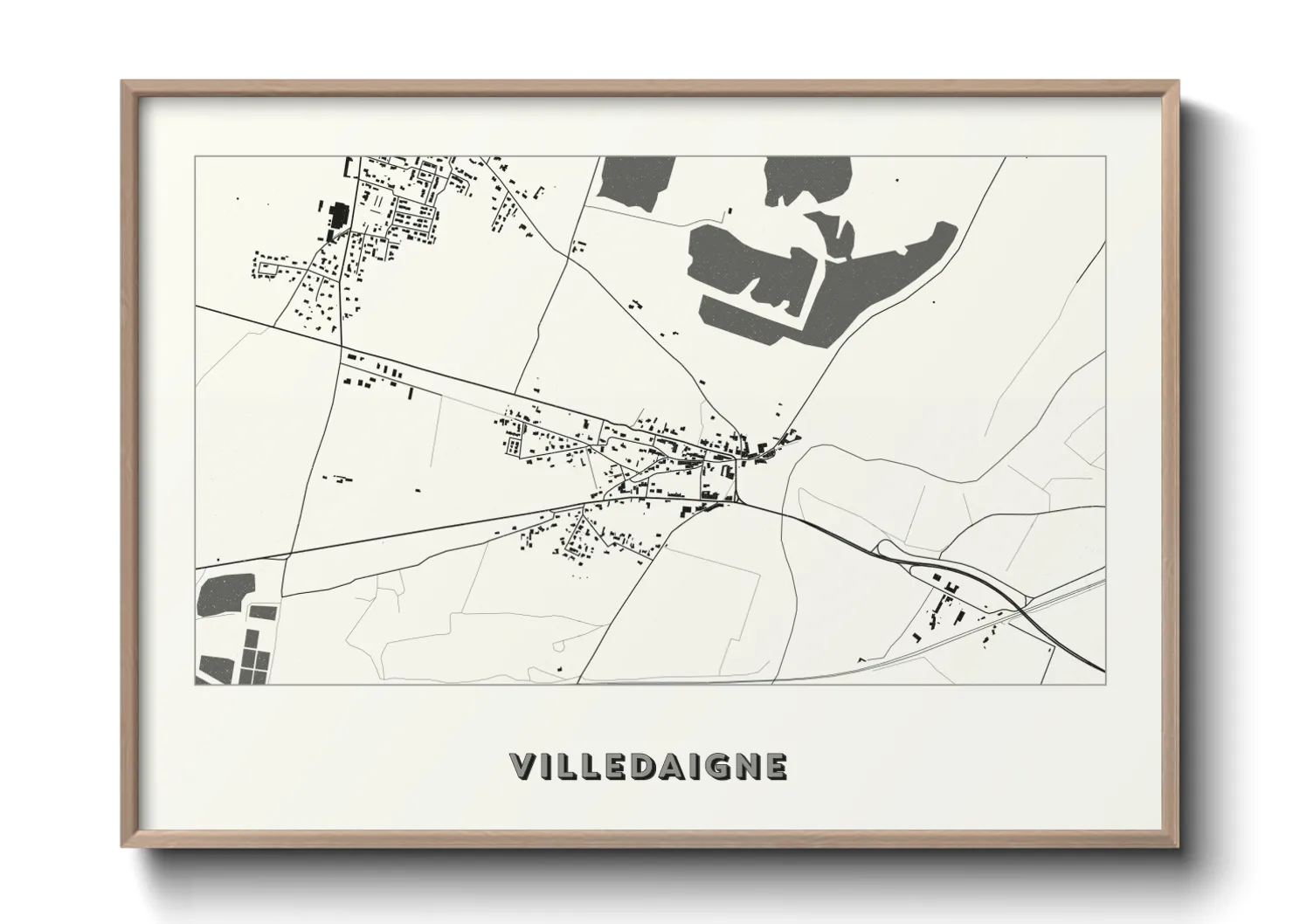 Une affiche de carte sur Villedaigne