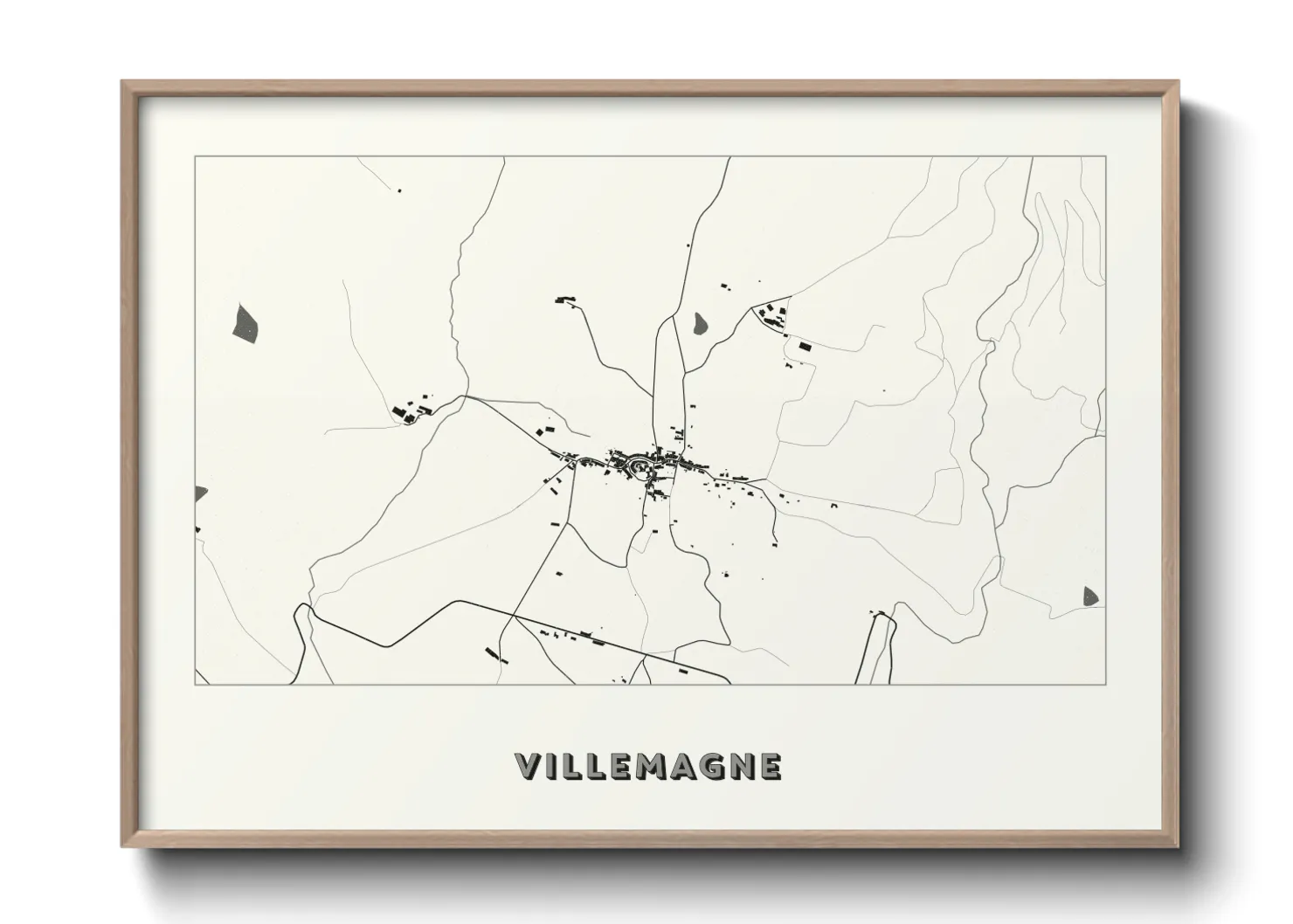 Une affiche de carte sur Villemagne