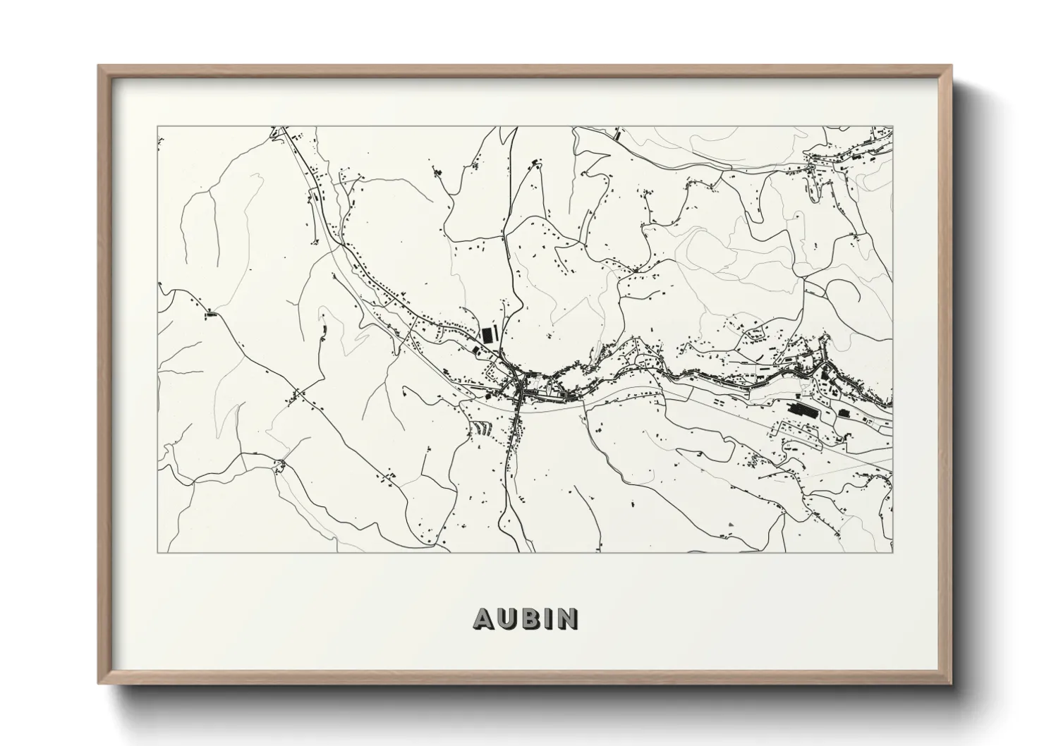 Une affiche de carte sur Aubin