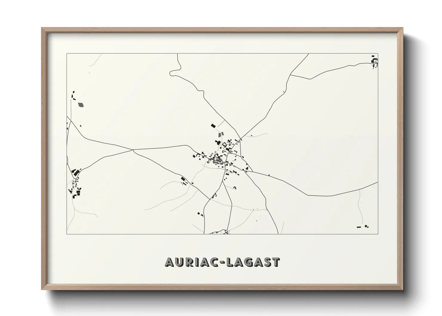 Une affiche de carte sur Auriac-Lagast