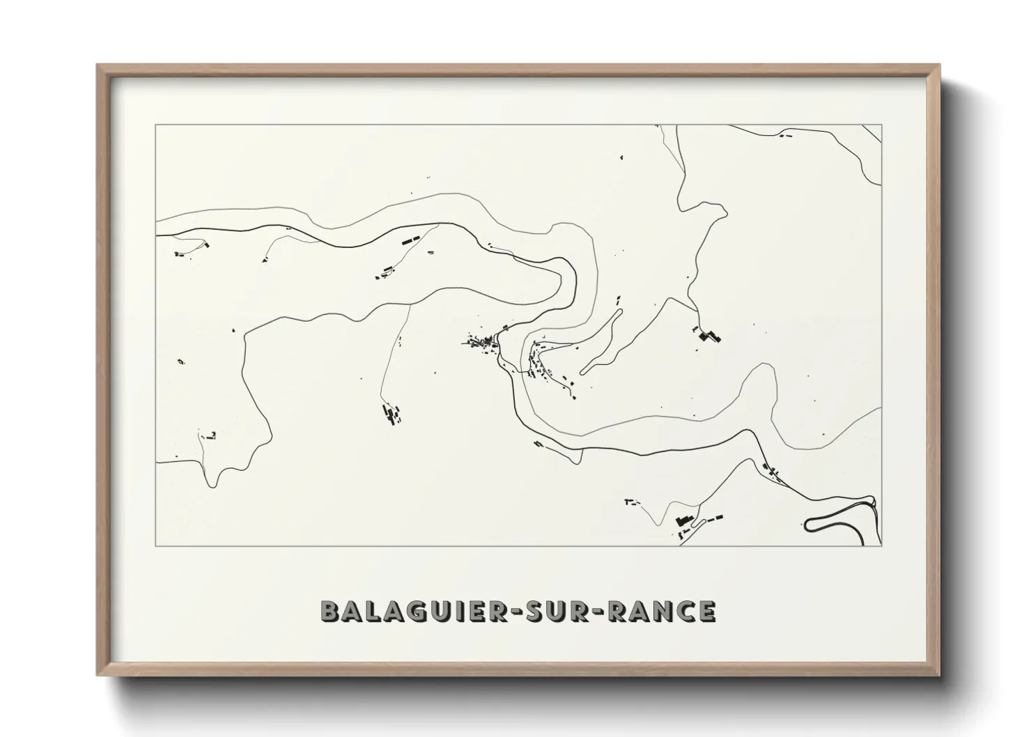 Une affiche de carte sur Balaguier-sur-Rance