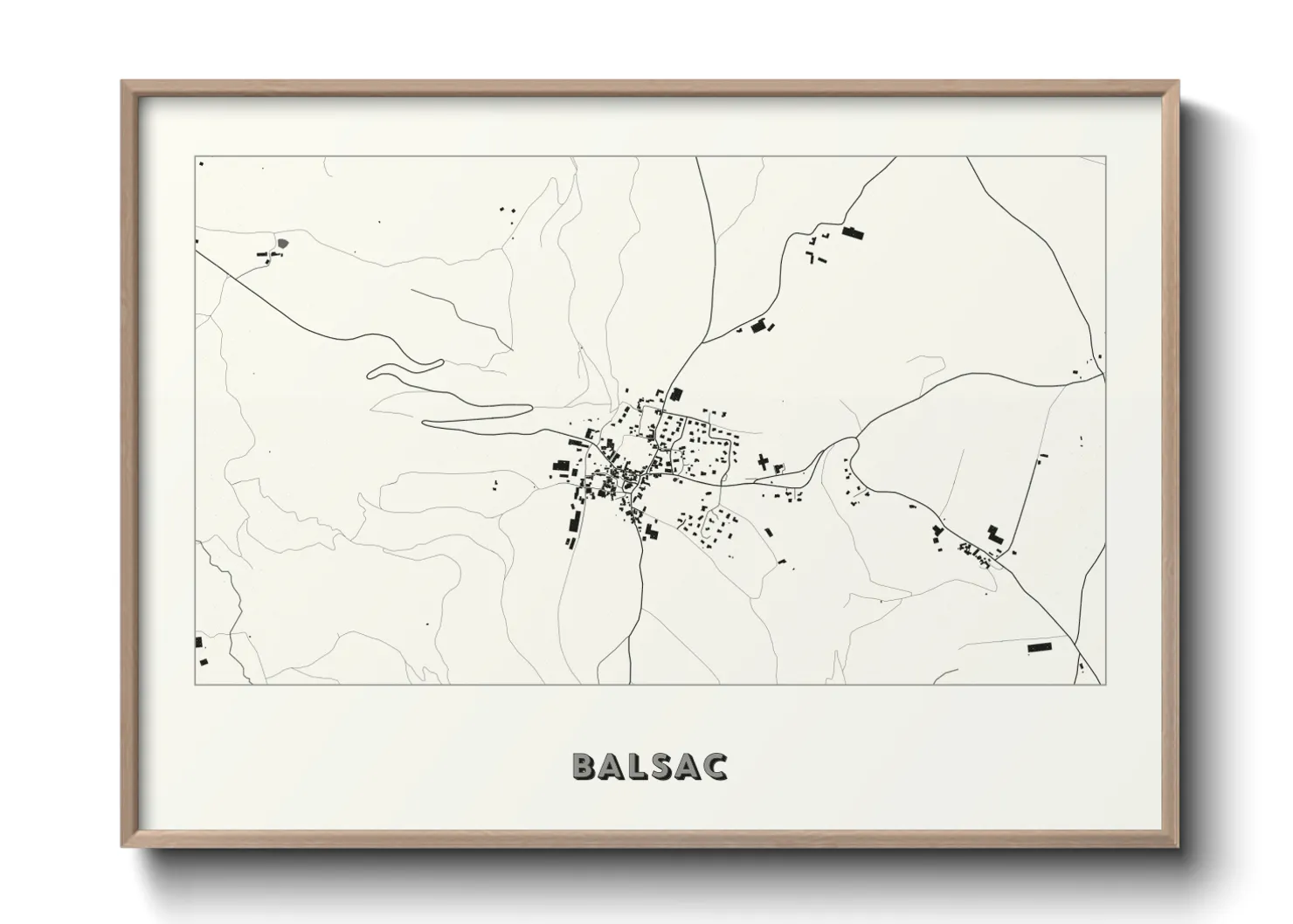 Une affiche de carte sur Balsac