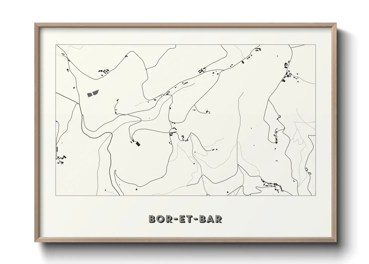 Une affiche de carte sur Bor-et-Bar