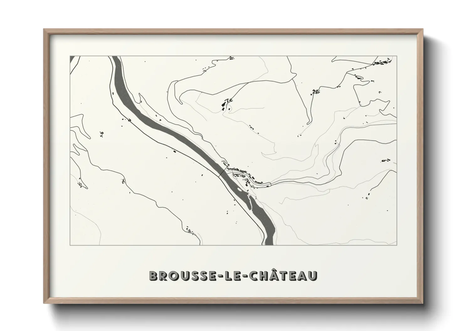 Une affiche de carte sur Brousse-le-Château