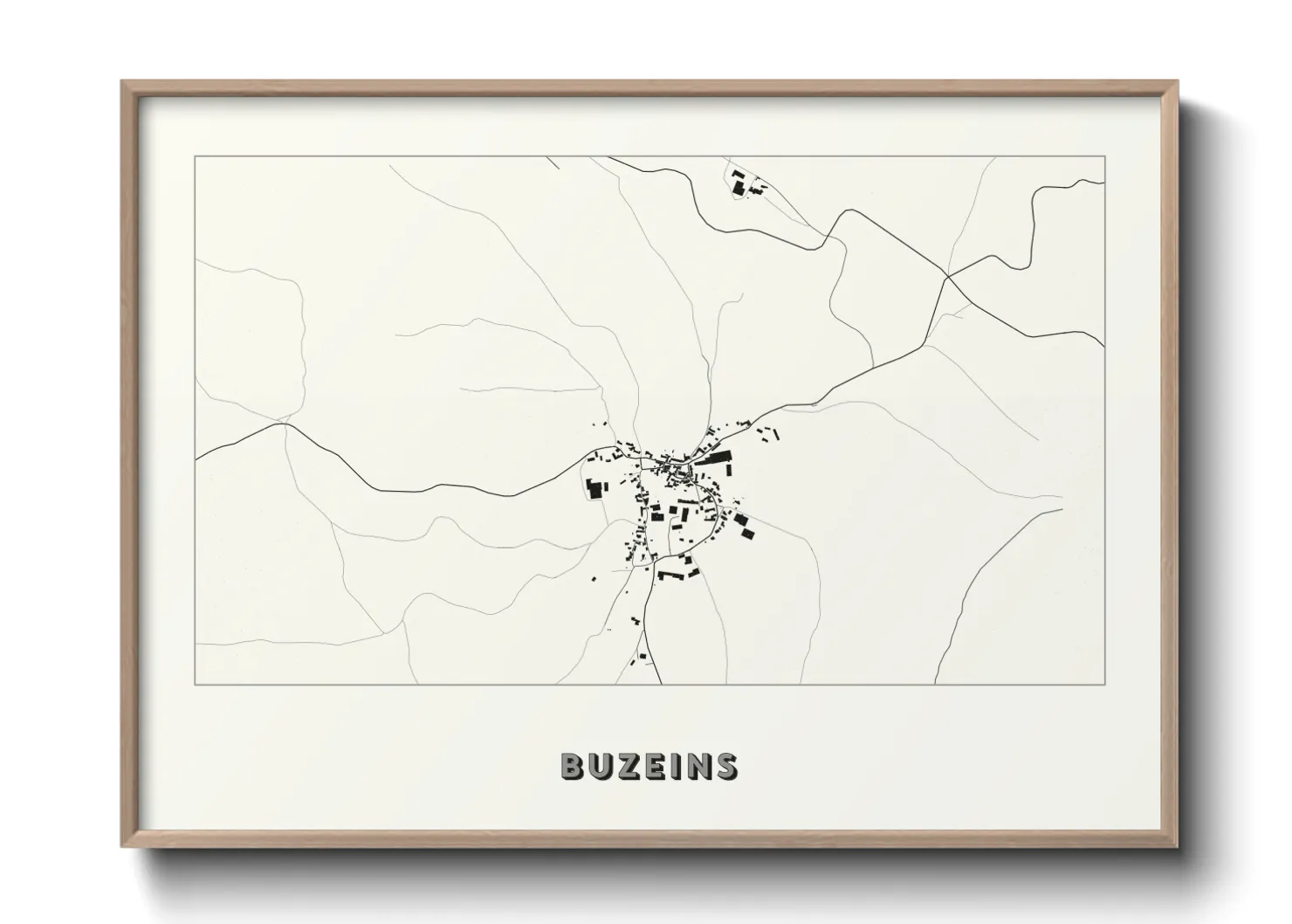 Une affiche de carte sur Buzeins