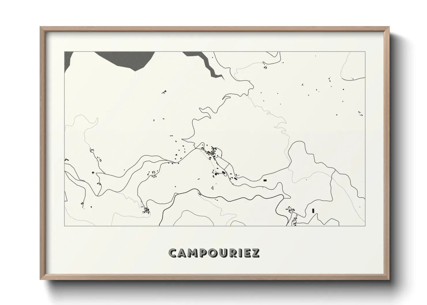 Une affiche de carte sur Campouriez